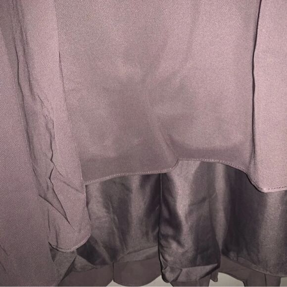 Elegant Gray Lace Half-Sleeve High-Low Evening Dress Size 10 - Picture 5 of 13